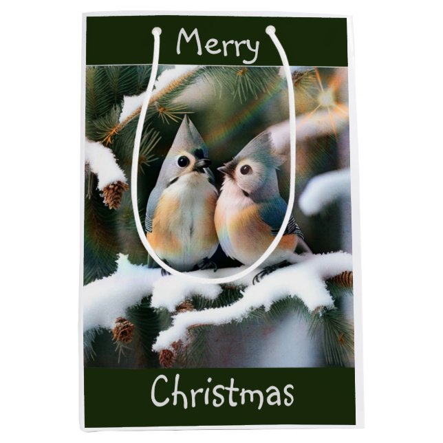 Tufted Titmouse  Medium Gift Bag (Front)