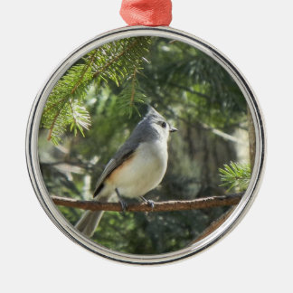 Tufted Titmouse Metal Ornament