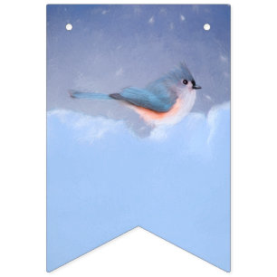Tufted Titmouse Painting - Cute Original Dog Art Bunting