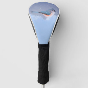 Tufted Titmouse Painting - Cute Original Dog Art Golf Head Cover