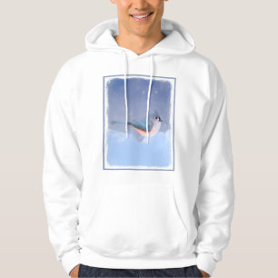 Tufted Titmouse Painting - Cute Original Dog Art Hoodie
