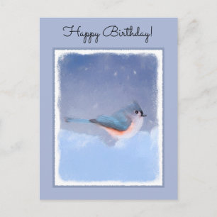 Tufted Titmouse Painting - Cute Original Dog Art Postcard