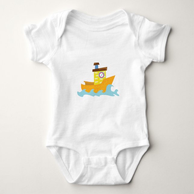 Tug Boat Baby Bodysuit (Front)