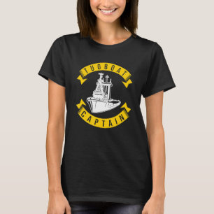 Tug Boat Captain Boating Vintage Women Mens T-Shirt