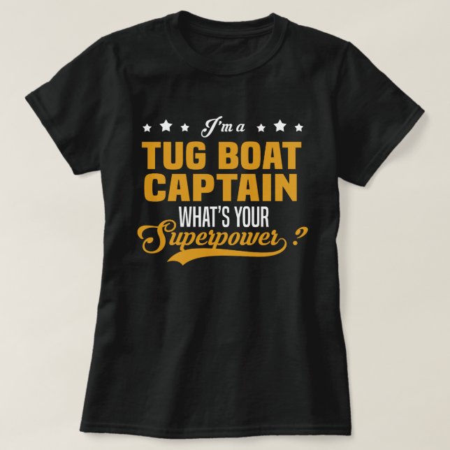 Tug Boat Captain T-Shirt (Design Front)