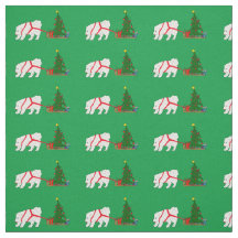 Tug the Samoyed pulling Christmas Tree