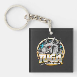 TUGA Wolf Gaming Logo Esports Style Key Ring