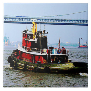 Tugboat at Penn's Landing Ceramic Tile