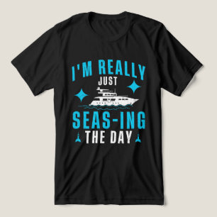 Tugboat Boating I'm Really Just Seas-ing The Day Tri-Blend Shirt