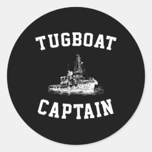 Tugboat Captain Classic Round Sticker