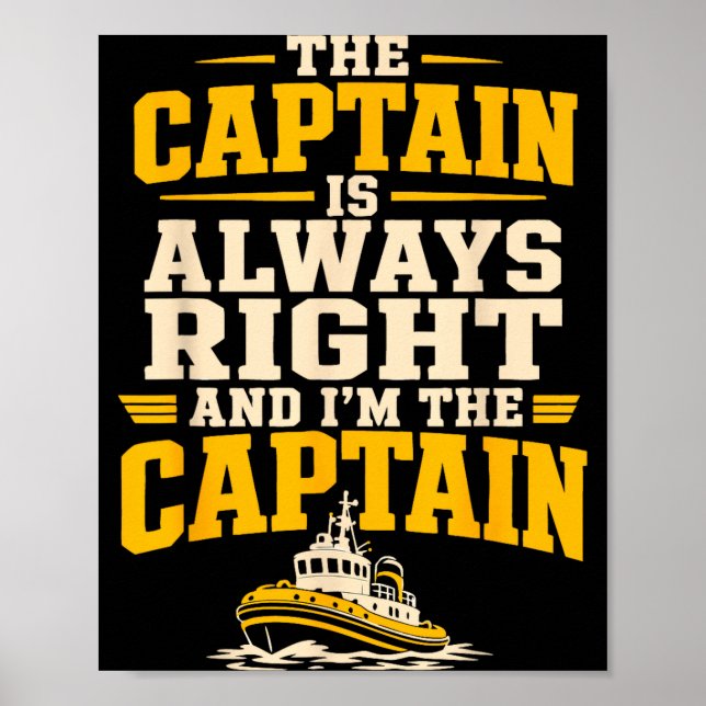 Tugboat captain funny boat operator  poster (Front)