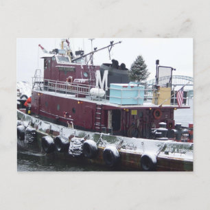 tugboat holiday postcard