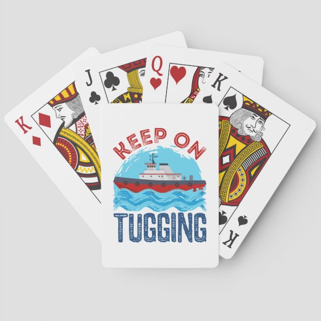 Tugboat Keep on Tugging Playing Cards (Back)