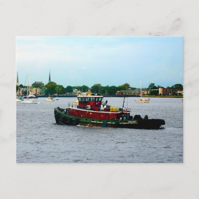 Tugboat Norfolk VA Postcard (Front)