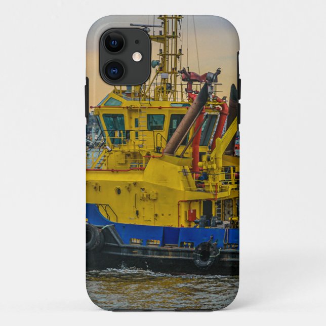Tugboat sailing at river, montevideo, uruguay Case-Mate iPhone case (Back)