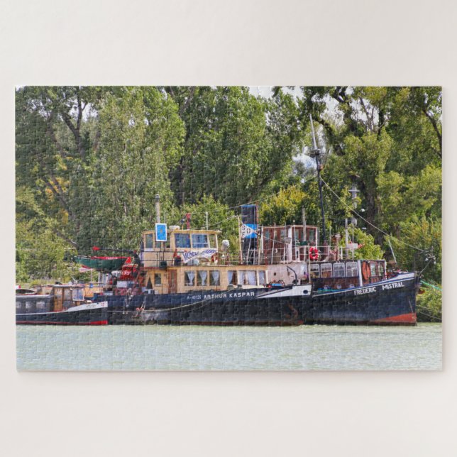 Tugboats, Danube River, Austria Jigsaw Puzzle (Horizontal)
