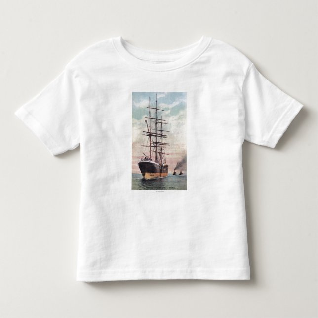 Tugboats Towing a Ship to Sea Toddler T-Shirt (Front)