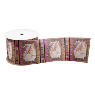 Tugging at Santa's Beard Victorian Christmas Satin Ribbon