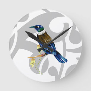 Tui koru pattern round clock
