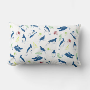Tui New Zealand Bird Pattern Lumbar Cushion