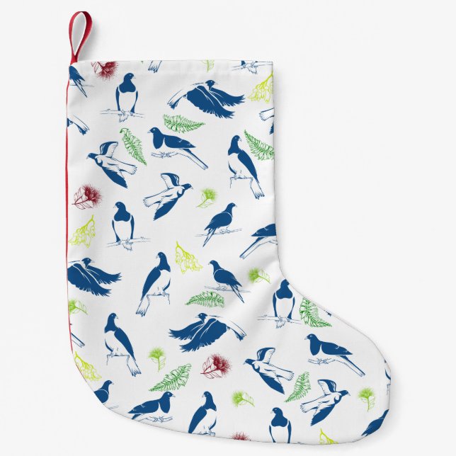 Tui New Zealand Bird Pattern Small Christmas Stocking (Front)