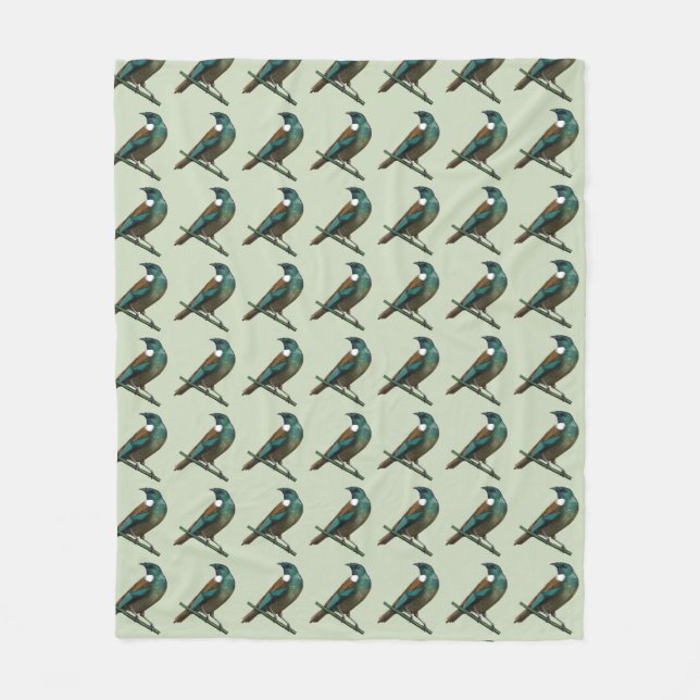 Tui New Zealands Bird Fleece Blanket (Front)