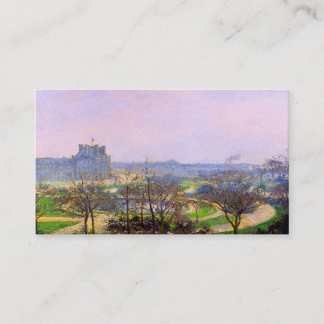 Tuileries Gardens in Paris art by Camille Pissarro Business Card (Front)
