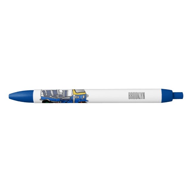 Tuk tuk cartoon illustration black ink pen (Front)