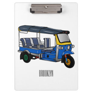 Tuk tuk cartoon illustration clipboard