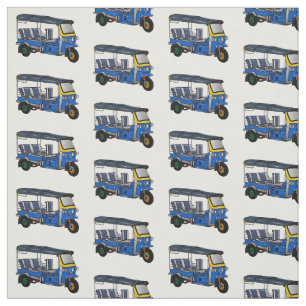 Tuk tuk cartoon illustration fabric