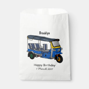 Tuk tuk cartoon illustration favour bag