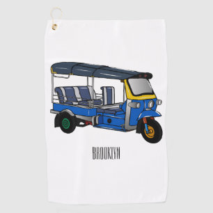 Tuk tuk cartoon illustration golf towel