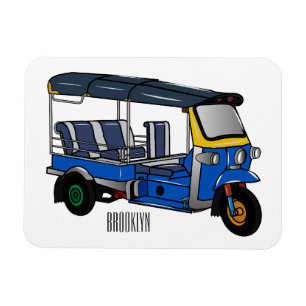 Tuk tuk cartoon illustration magnet