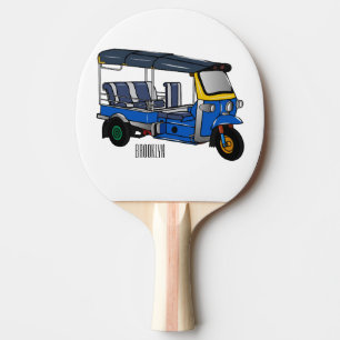 Tuk tuk cartoon illustration ping pong paddle