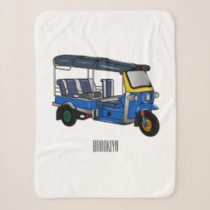 Tuk tuk cartoon illustration sherpa blanket