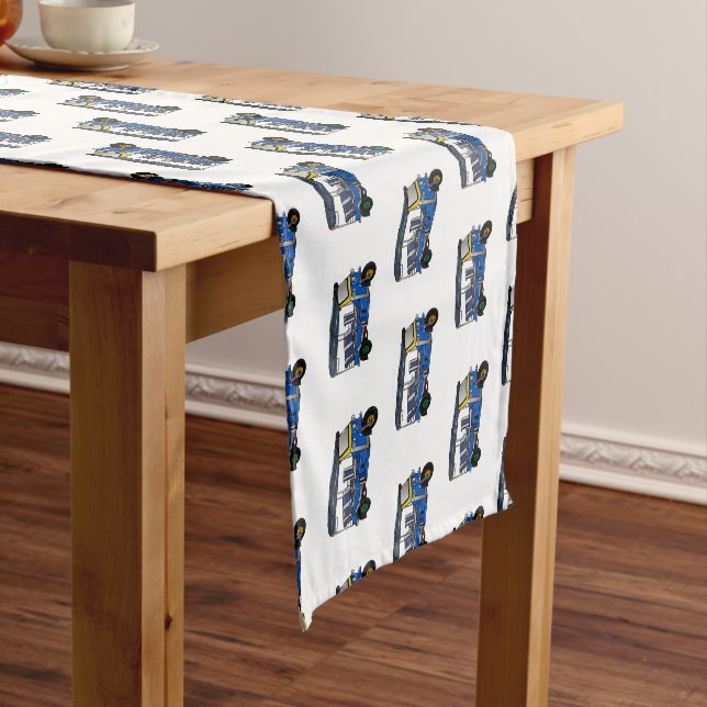Tuk tuk cartoon illustration short table runner (In Situ)