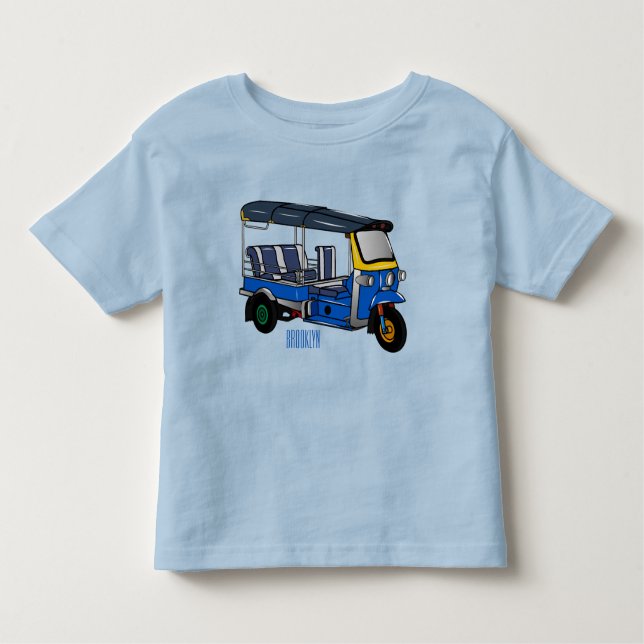 Tuk tuk cartoon illustration toddler T-Shirt (Front)