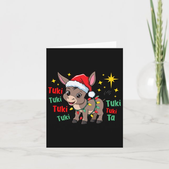 Tuki Tuki Donkey Tis The Season Mexican Spanish Ch Card (Front)