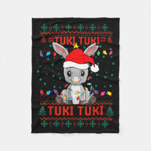 Tuki Tuki Santa Hat Spanish Mexican Christmas Swea Fleece Blanket