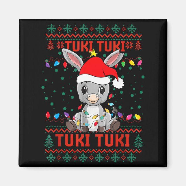 Tuki Tuki Santa Hat Spanish Mexican Christmas Swea Magnet (Front)