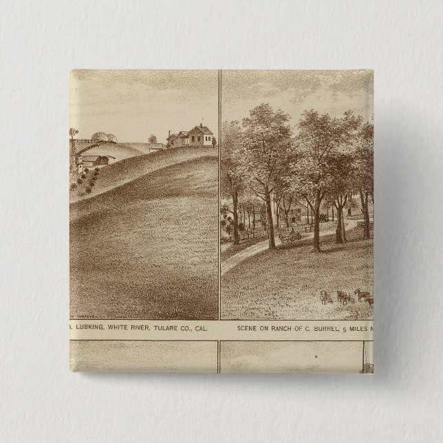 Tulare Co ranches, offices 15 Cm Square Badge (Front)