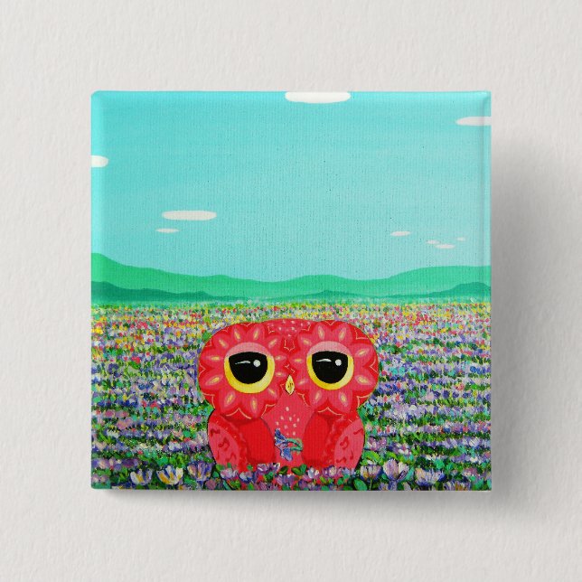 tulip 15 cm square badge (Front)