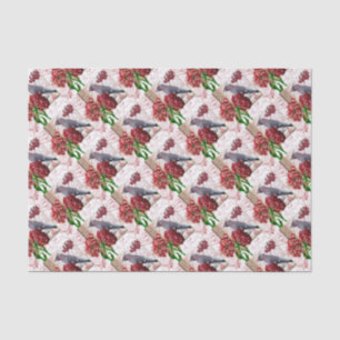 Tulip And Bohemian Waxwing Tissue Paper