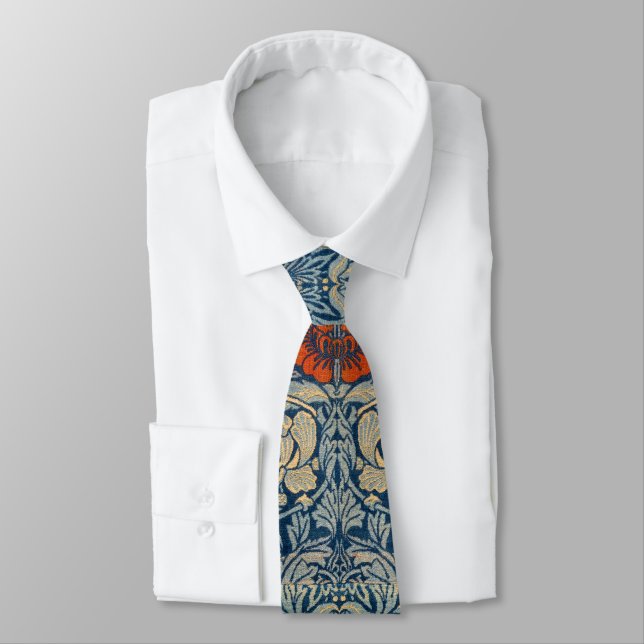 Tulip and Rose Date, Design 1876 William Morris Tie (Tied)