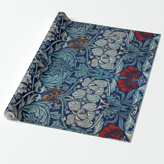 Tulip and Rose, William Morris Wrapping Paper (Unrolled)