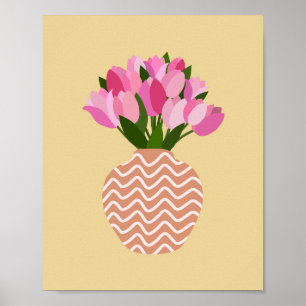 Tulip Arrangement Yellow And Pink Floral Poster