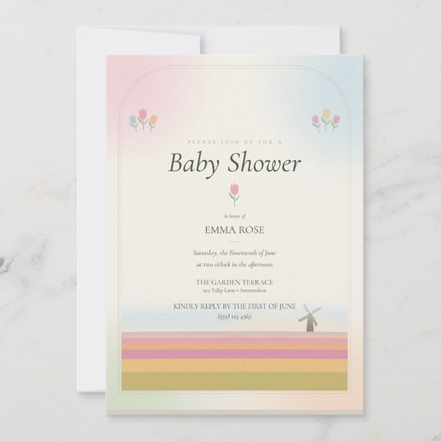 Tulip Baby Shower Invitation (Front)