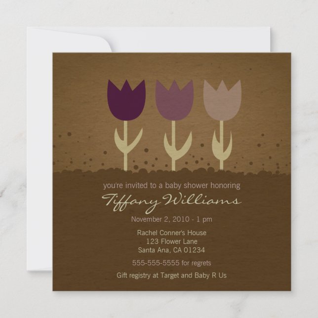 Tulip Baby Shower Invitation (Front)
