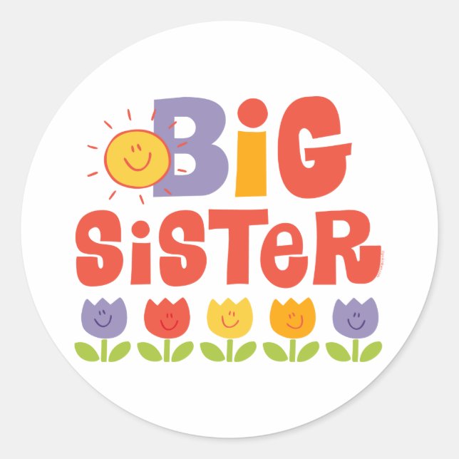 Tulip Big Sister Classic Round Sticker (Front)