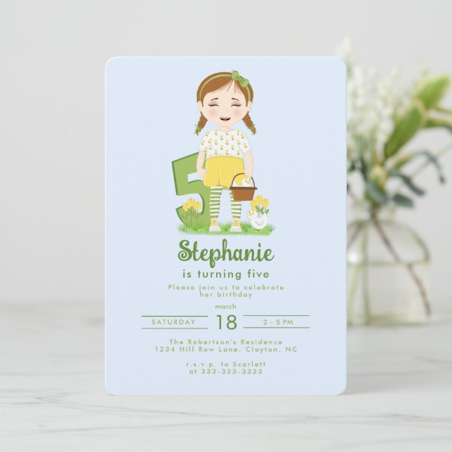 Tulip Birthday Invitation (Standing Front)